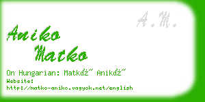 aniko matko business card